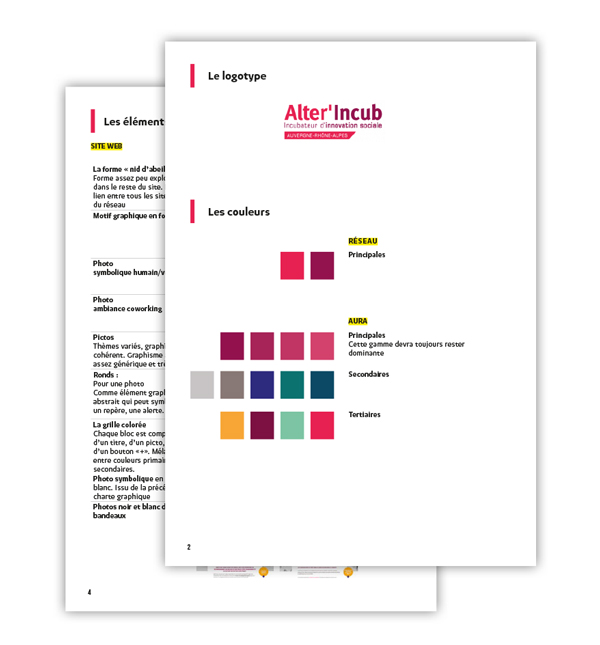 Préconisation graphique pour Alter incub