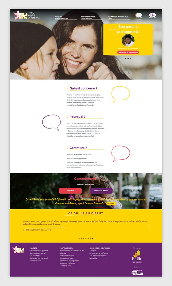Page d'accueil du site Ces années incroyables